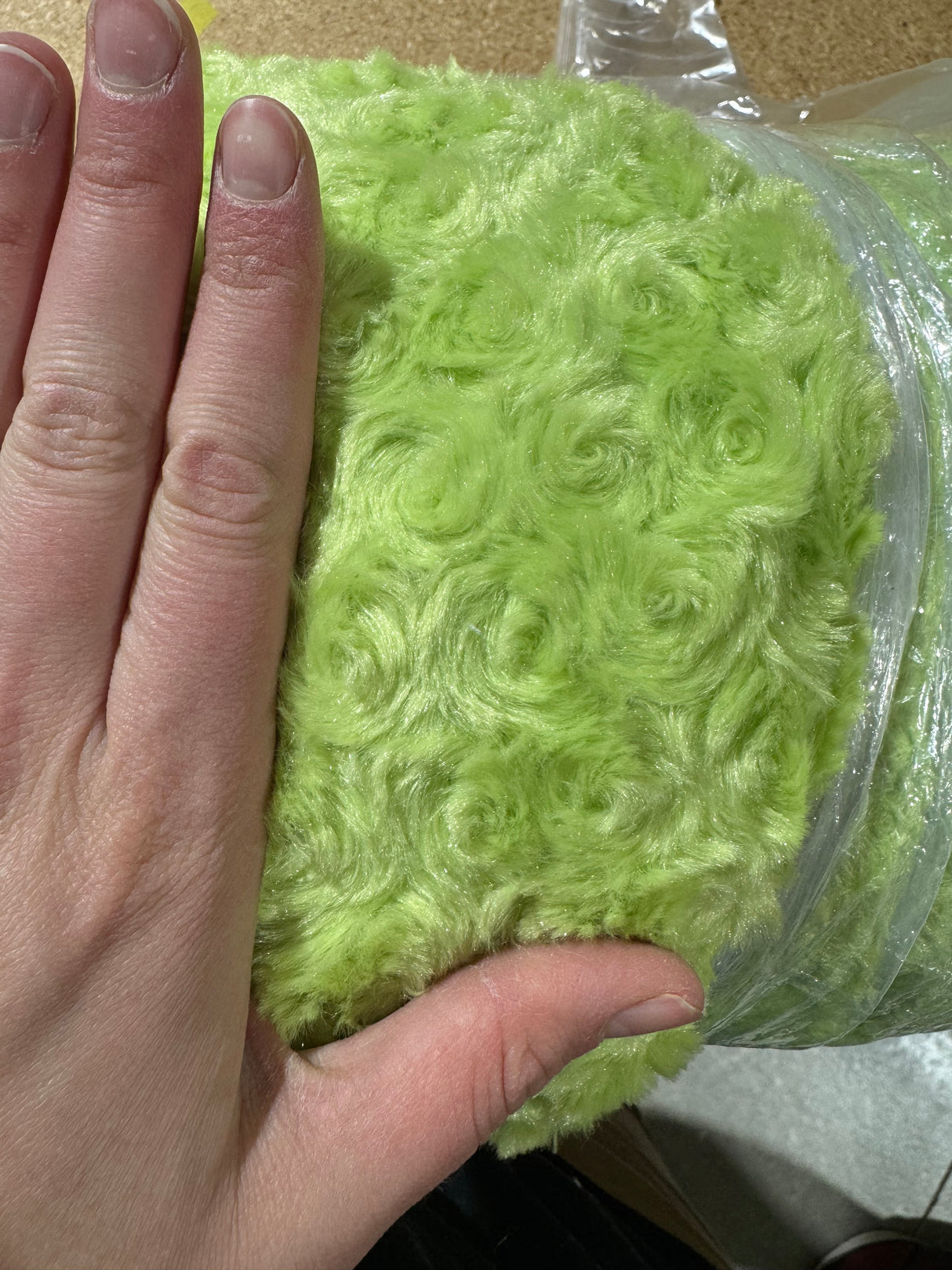 1 yard Lime Rosette Snuggle Minky