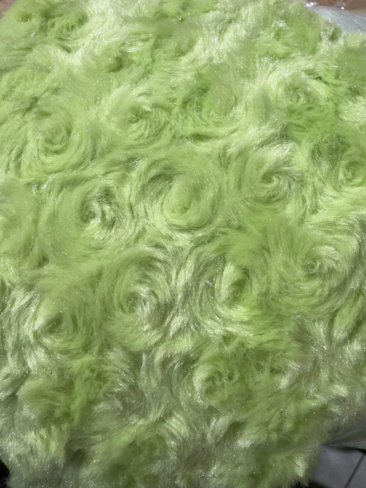 1 yard Lime Rosette Snuggle Minky