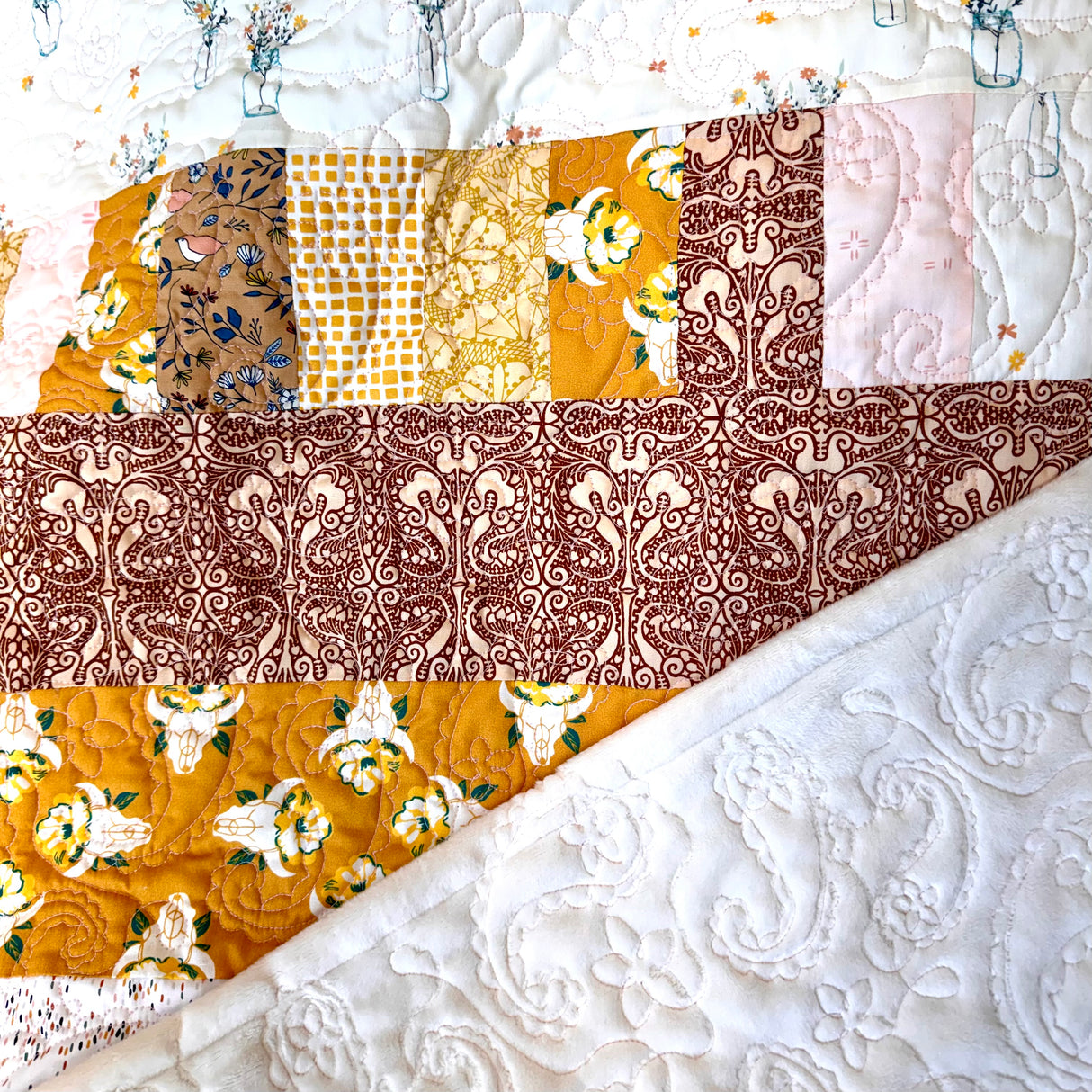 Yellow Cowgirl Precut Quilt Kit - Bricks and Beams Pattern