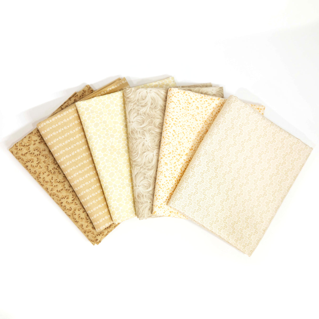 6 Beige Prints Fat Quarter or Half Yard Curated Bundle