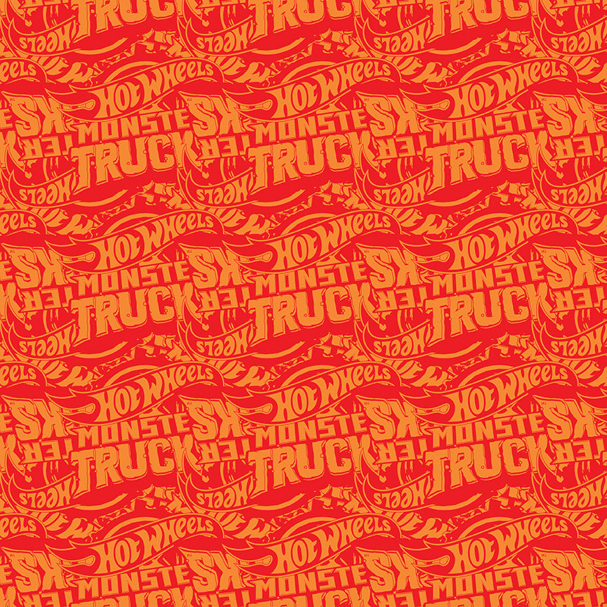 Hot Wheels Red and Orange fabric by the yard