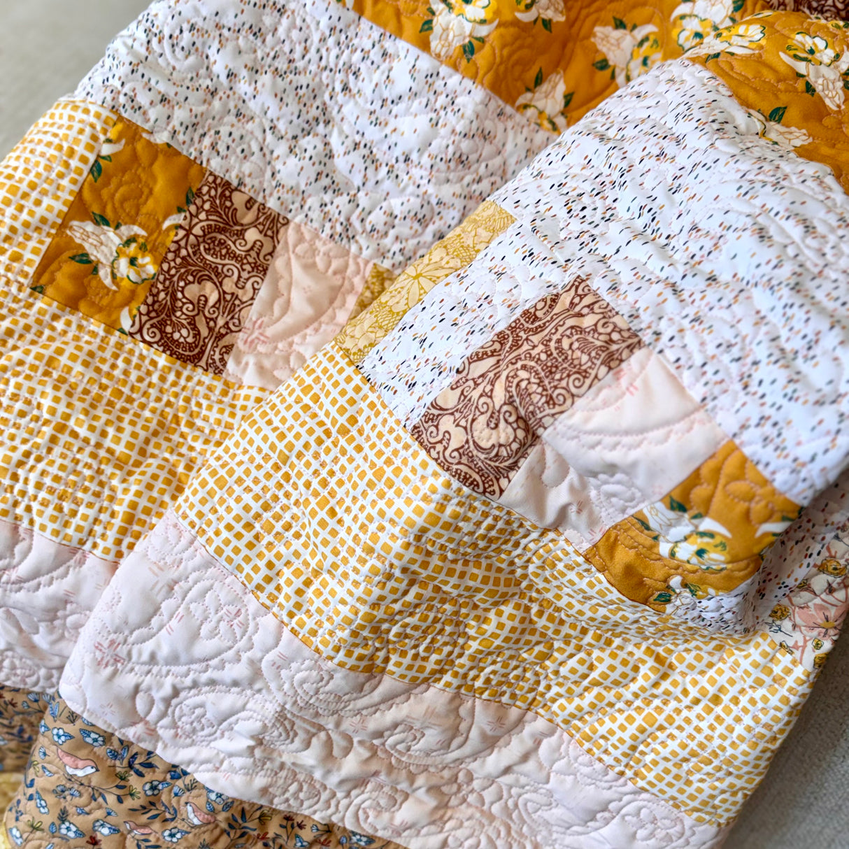Yellow Cowgirl Precut Quilt Kit - Bricks and Beams Pattern