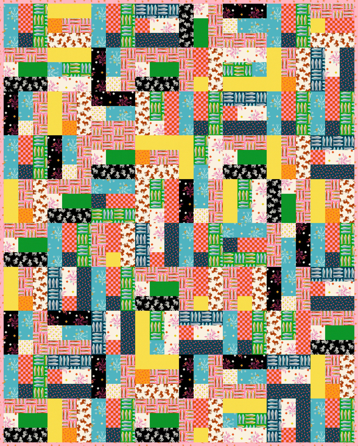 1 800 Calico Quilt Kit - Over and Under - Jelly Roll Style