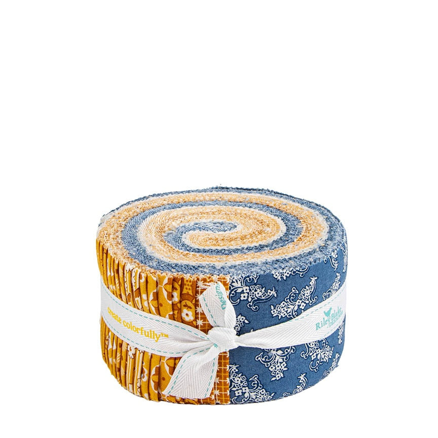 Denim & Daisy 2.5 inch Rolie Polie RP-18130-40 by Lori Holt for Riley Blake Designs – 40 precut jelly roll strips