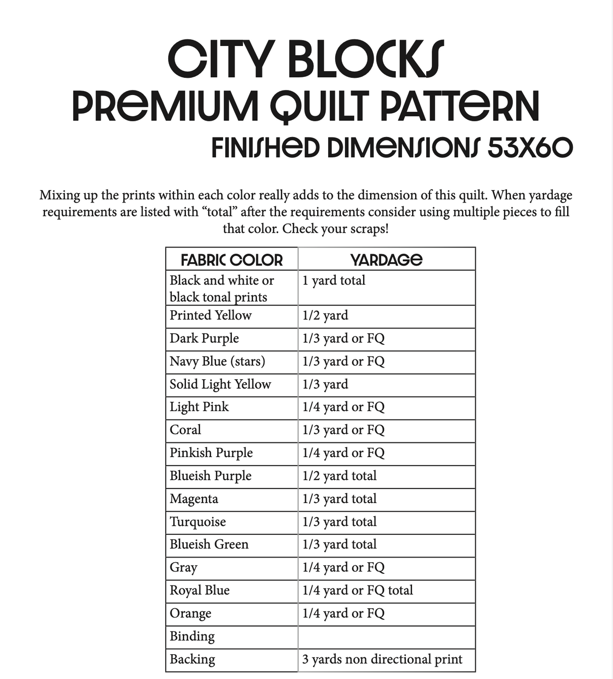Modèle de courtepointe patchwork City Blocks