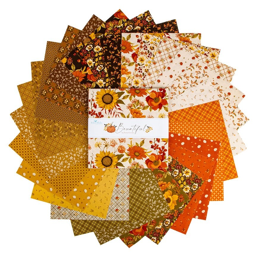 Bountiful 10 inch layer cake 42 pieces Sandy Gervais Riley Blake Designs harvest floral