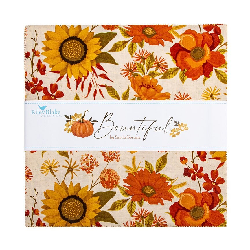 Bountiful 10 inch Square Layer Cake precut quilt fabric by Sandy Gervais for Riley Blake Designs 10-17860-42