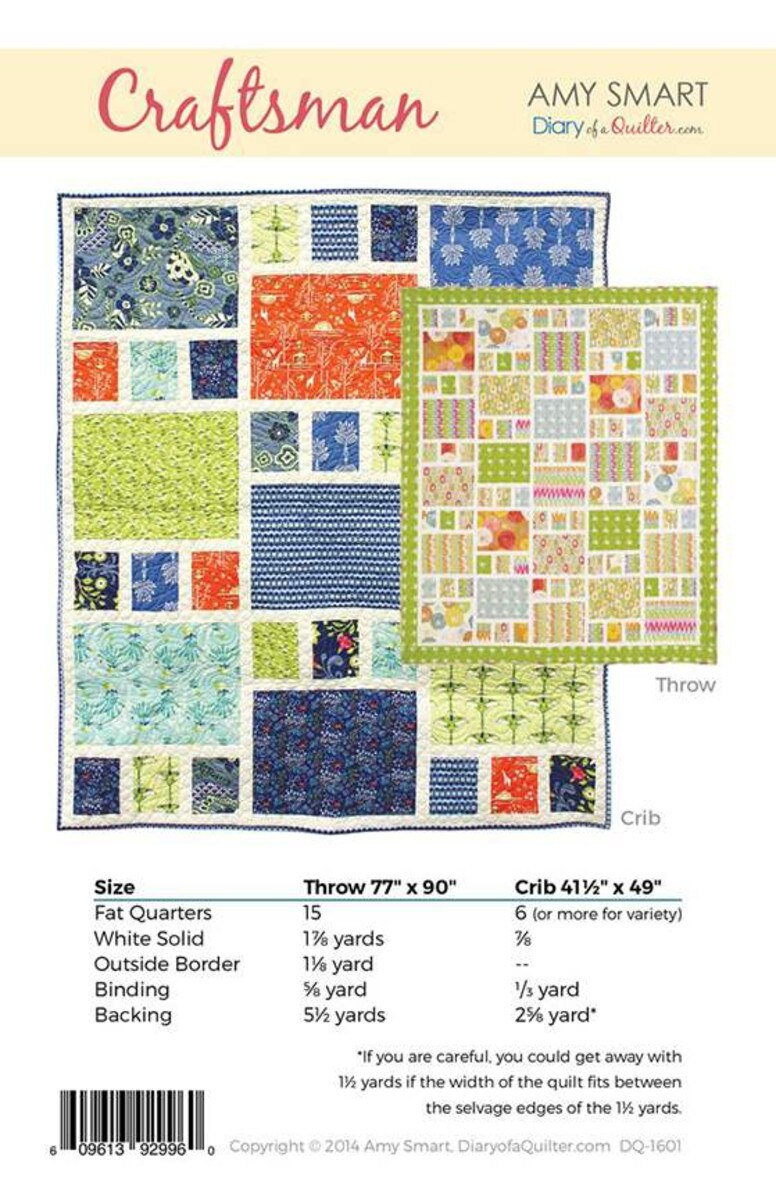 Craftsman Quilt Pattern from Amy Smart