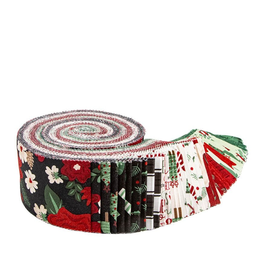 Evergreen Wishes Rolie Polie strips detail Traci Reed Riley Blake Designs Christmas holiday