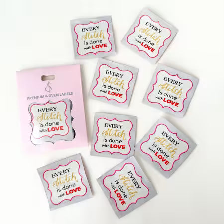 Every Stitch is done with Love Woven Quilt Labels Minki Kim #011