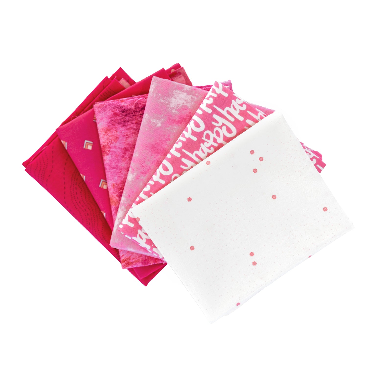6 Pinks Curated Fat Quarter Bundle - 6 fat quarter pack
