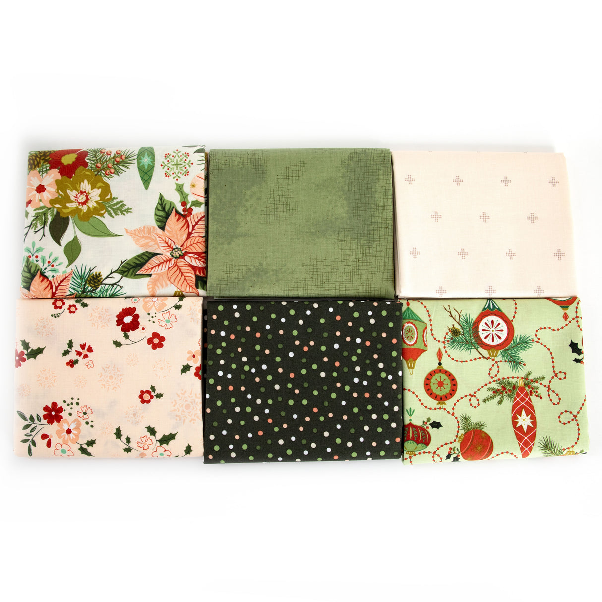 Glisten Fabric Bundle - Pink Christmas Fabrics Sandy Gervais