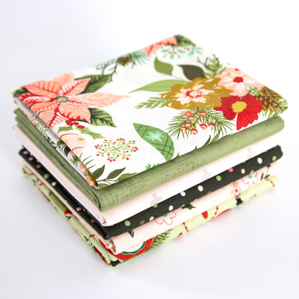 Glisten Fabric Bundle - Pink Christmas Fabrics Sandy Gervais