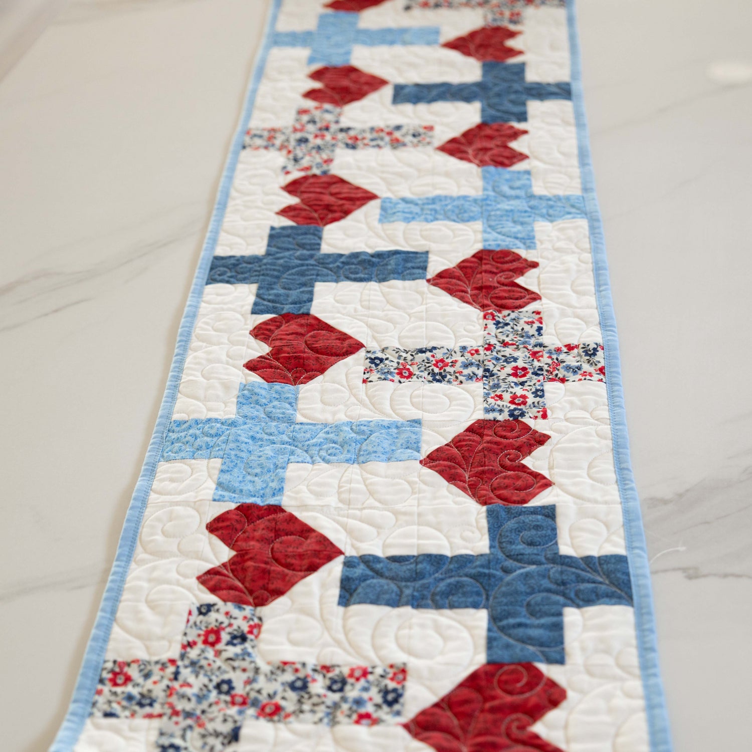 God Bless America Crosses and Hearts Quilted Table Runner Kit