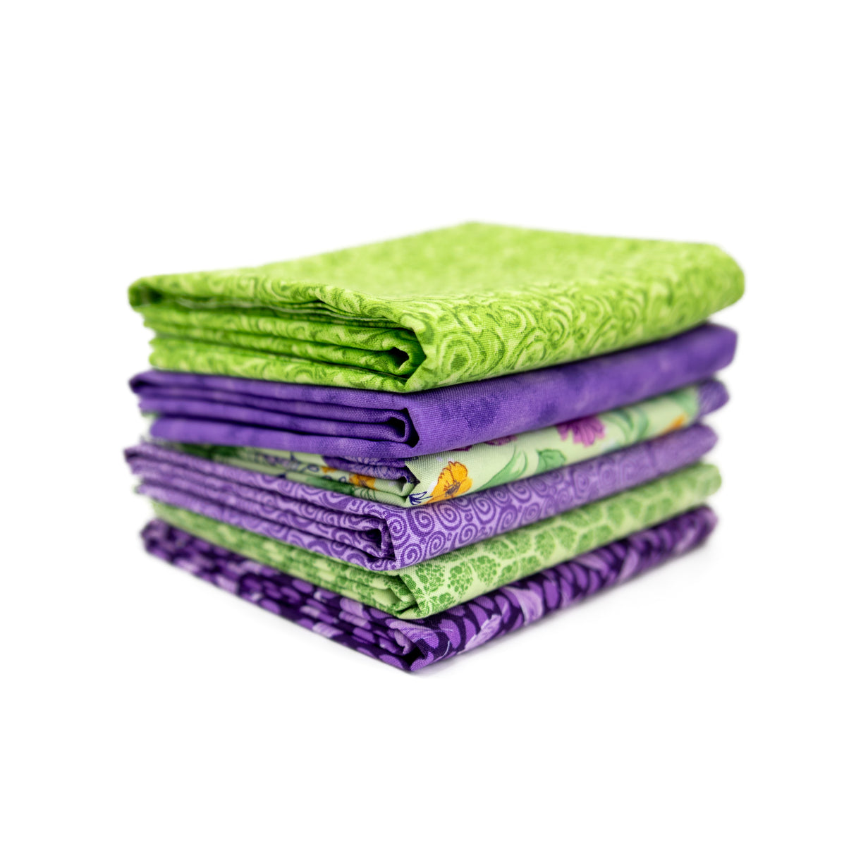 Purple and Lime Fat Quarter or Half Yard Curated Bundle