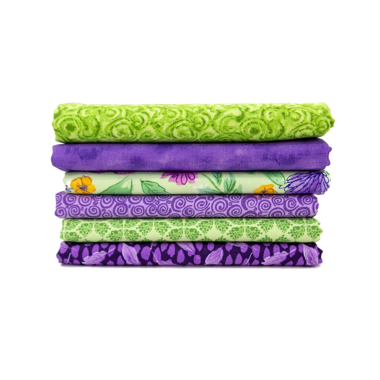 Purple and Lime Fat Quarter or Half Yard Curated Bundle