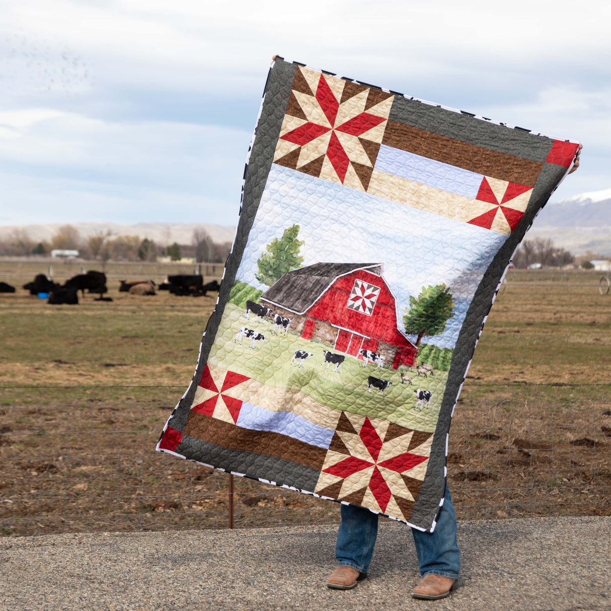 Old Red Barn Panel and Precut Quilt Kit