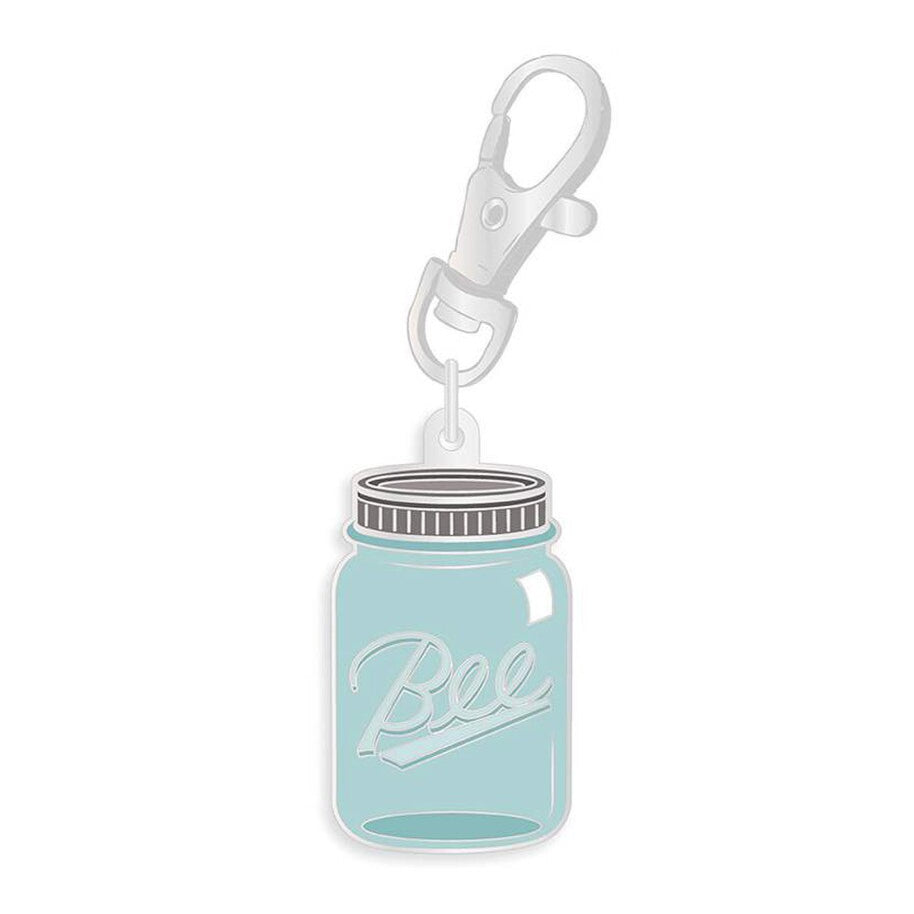 Mason jar Happy Charm or Keychain