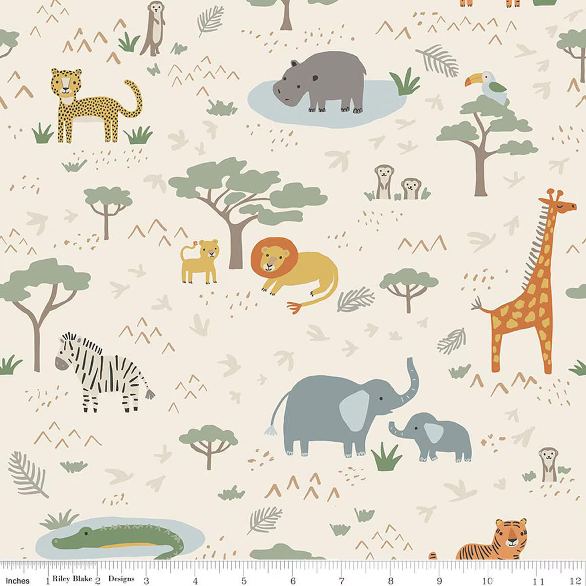 Leo and Savannah Safari Themed Curated 6 piece Fabric Bundle