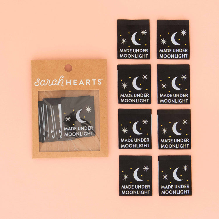 Made Under Moonlight Woven Label Pack for Sewing - Sarah Hearts #111