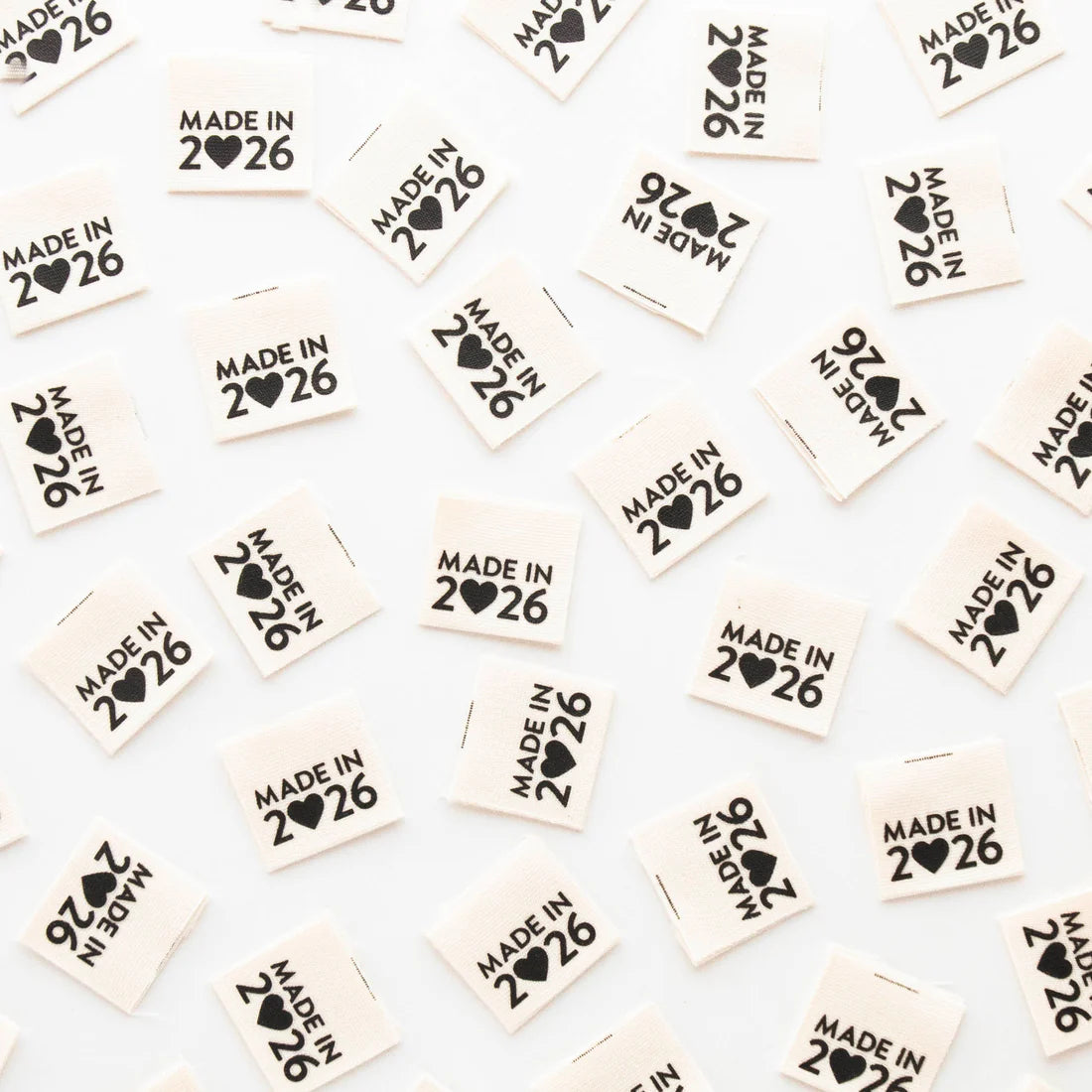 Made in 2026 Sewing Labels Sarah Hearts #104