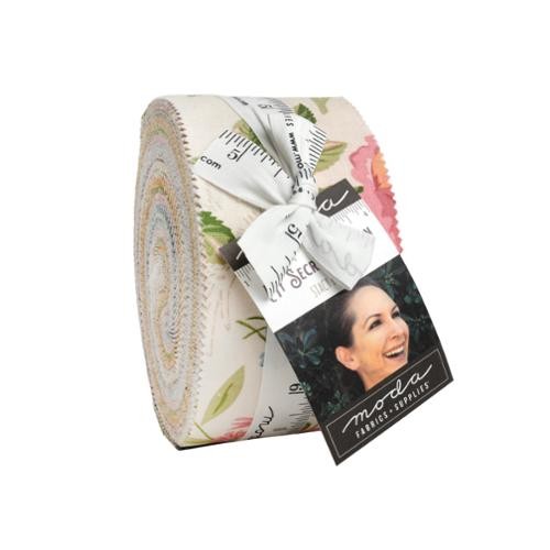 My Secret Garden Jelly Roll 2.5 inch strips 40 pieces by Stacy Iest Hsu for Moda Fabrics 20980JR floral botanical romantic Made in Korea