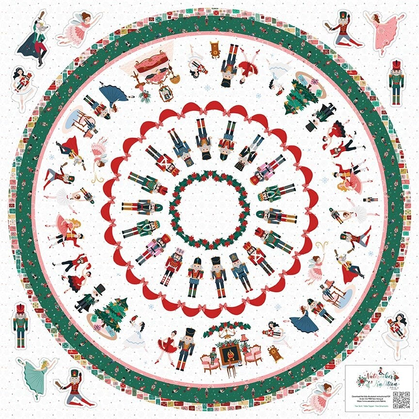 Nutcracker Tradition Home Decor Tree Skirt Panel 54x54 inches by Jennifer Long for Riley Blake Designs HD17679-PANEL