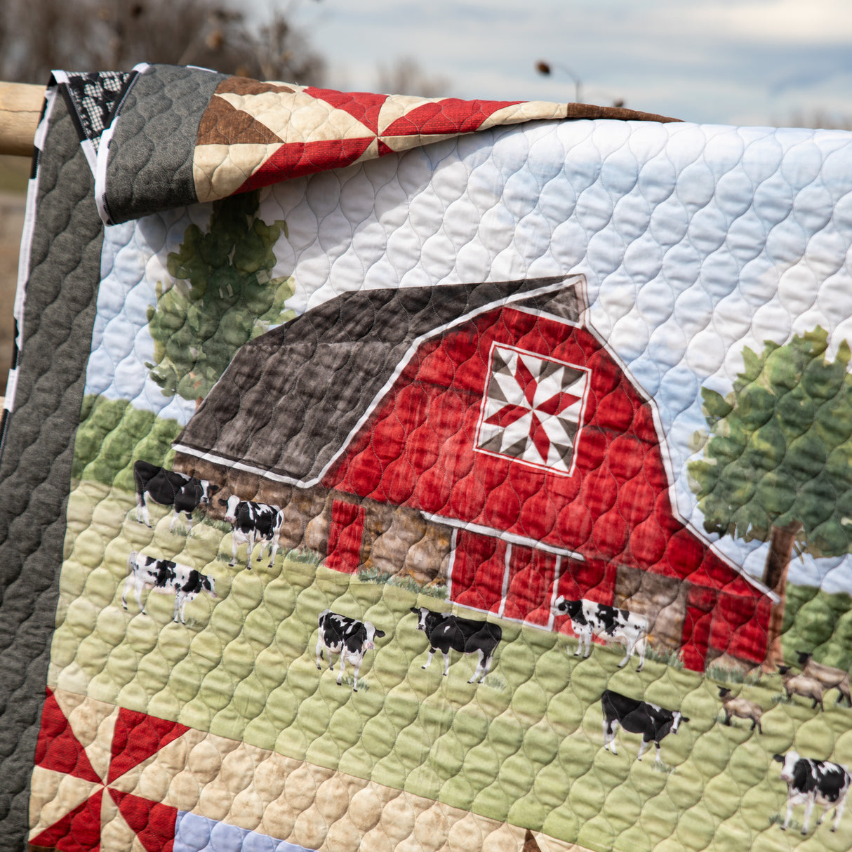 Old Red Barn Panel and Precut Quilt Kit