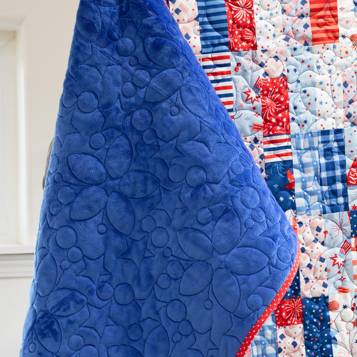 1 yard solid minky - royal blue