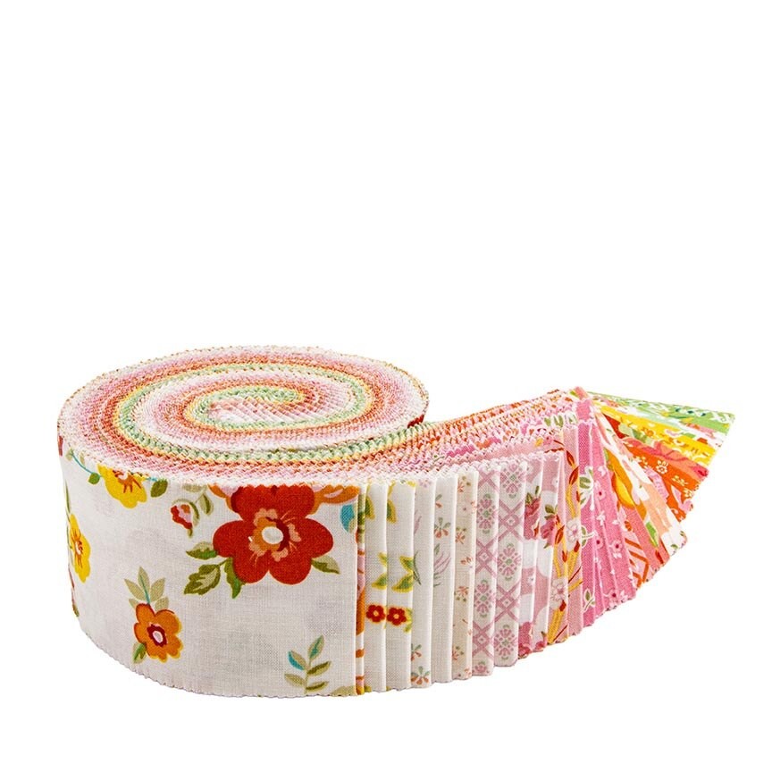 Peach Cobbler Rolie Polie precut strip bundle quilting cotton Riley Blake Designs