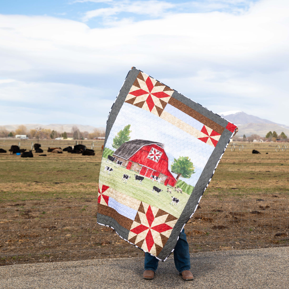 Old Red Barn Panel and Precut Quilt Kit