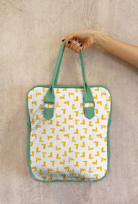 Puddle Stomp Yellow Rainboots fabric by the yard from Art Gallery Fabrics