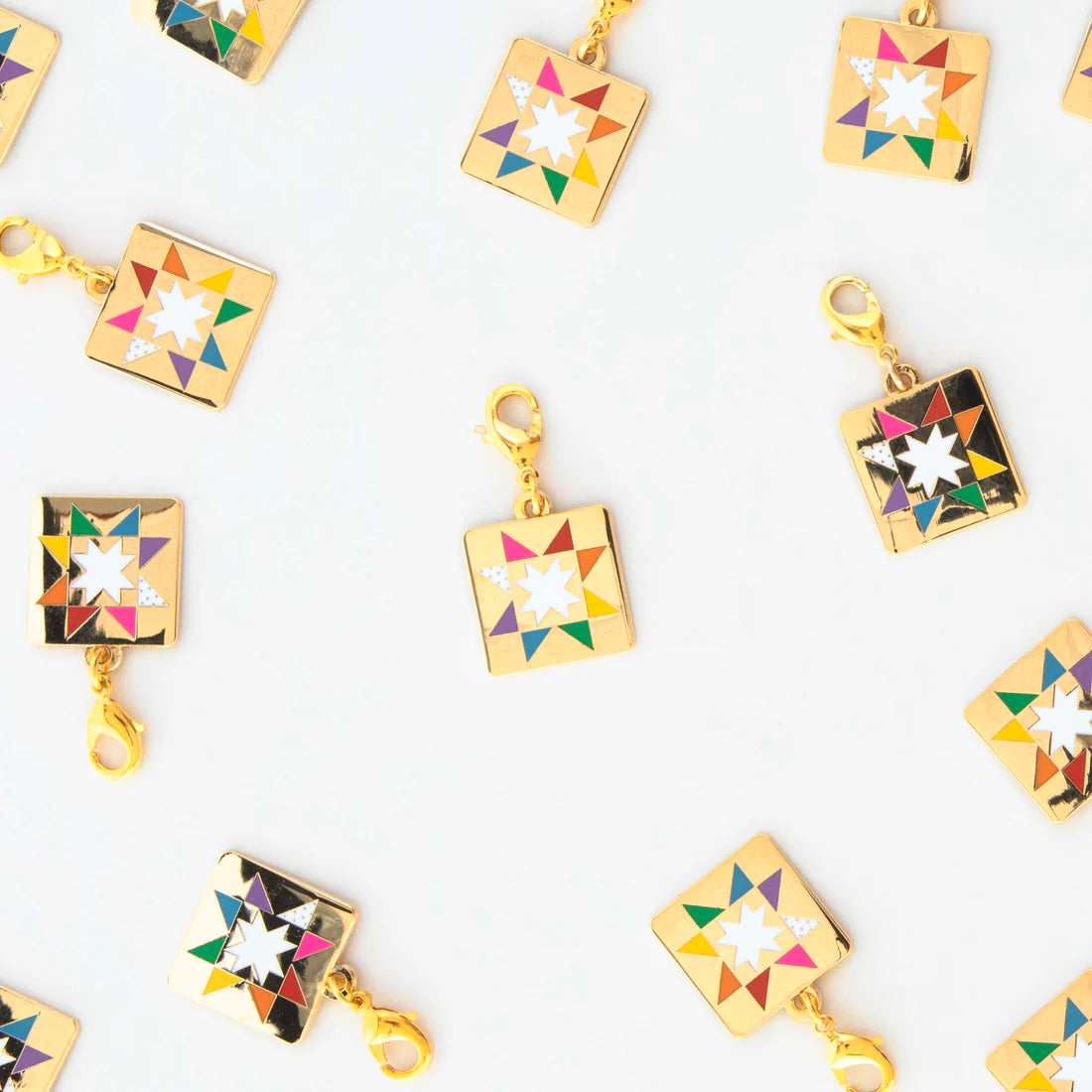 Rainbow Quilt Star Zipper Charm Sarah Hearts