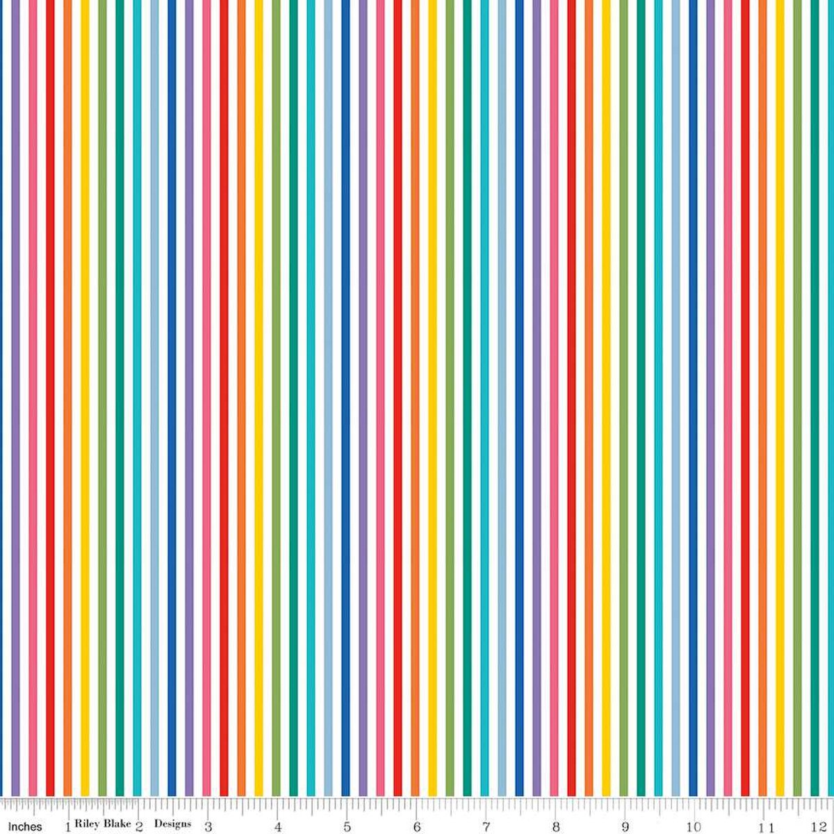 Rainbow Stripe Fabric 1/8" spacing