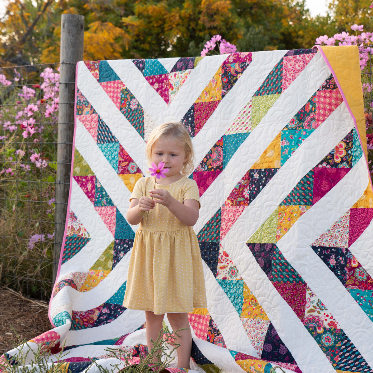 Ricochet Precut Quilt Kit - Sitara Jewel Tone Florals