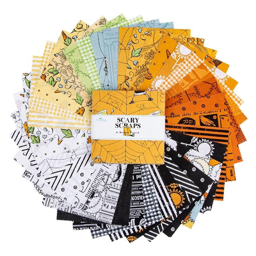 Scary Scraps 5 inch charm pack 42 pieces Halloween Riley Blake Designs 5-17600-42