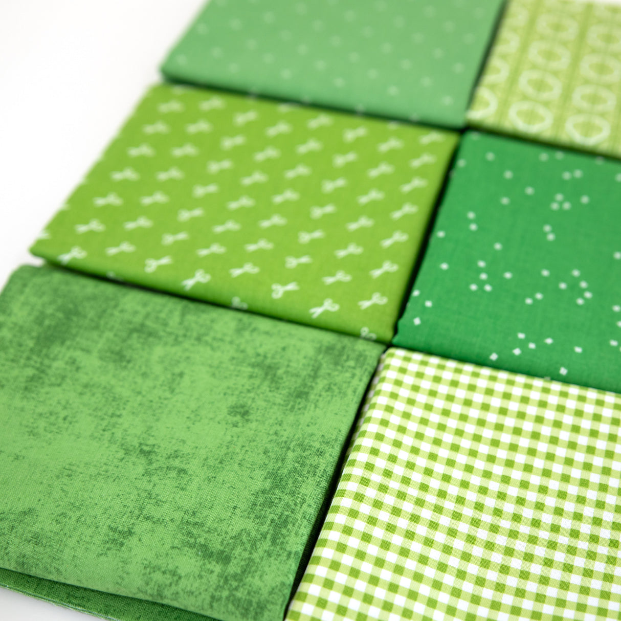 Spring Green Curated Fabric Bundle Fat Quarters or Half Yards