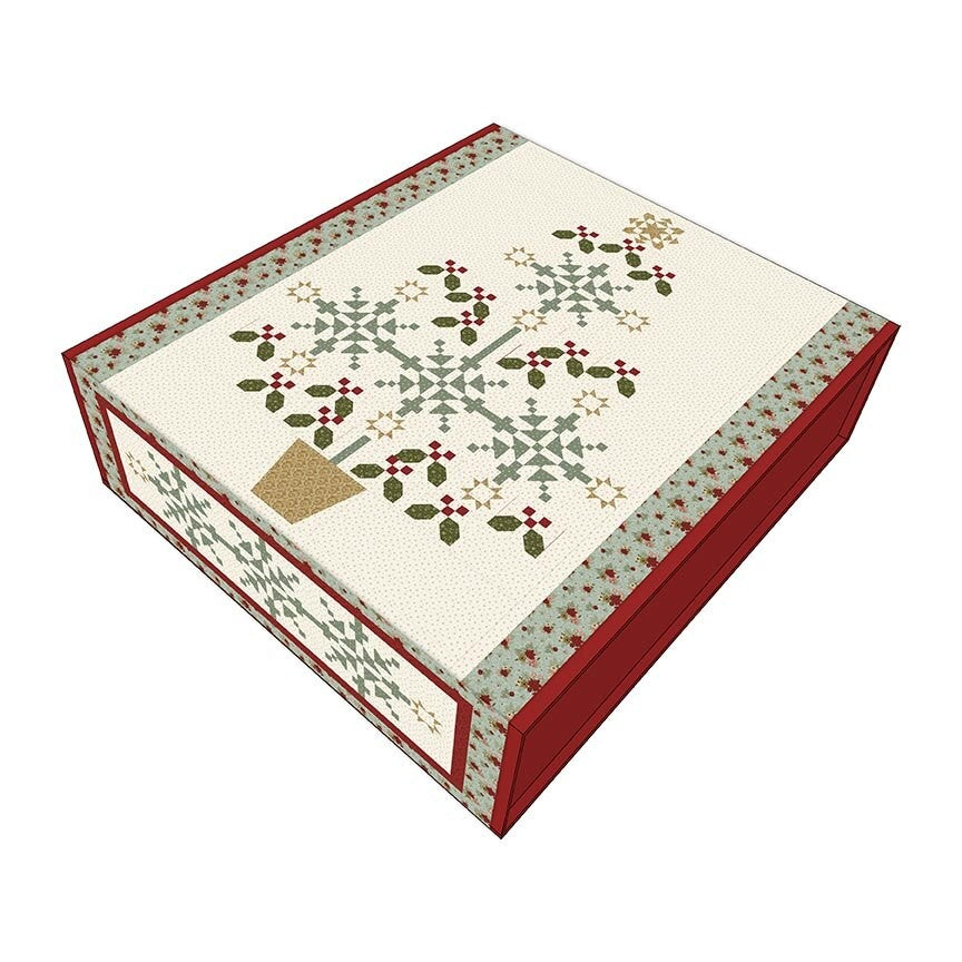 Spruce It Up Quilt Kit detail Christmas Greetings Sandy Gervais 59x80 holiday quilt