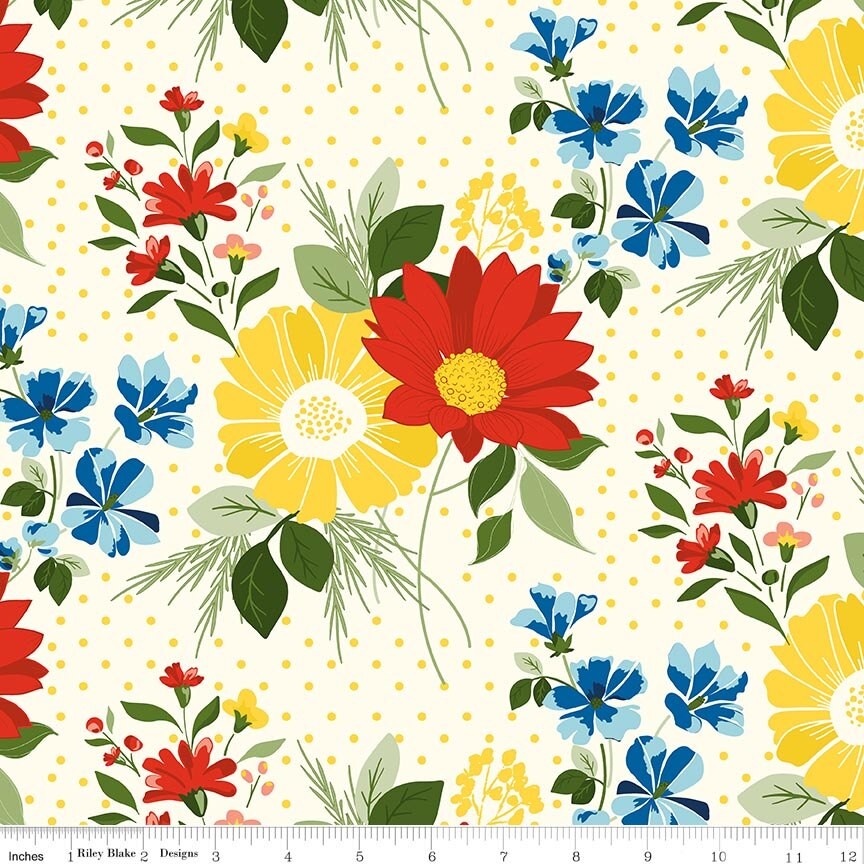 Summer's in Town Main Cream quilting cotton by Sandy Gervais for Riley Blake Designs C17530-CREAM