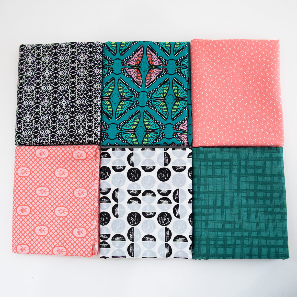 Teal Butterflies Curated Fabric Bundle