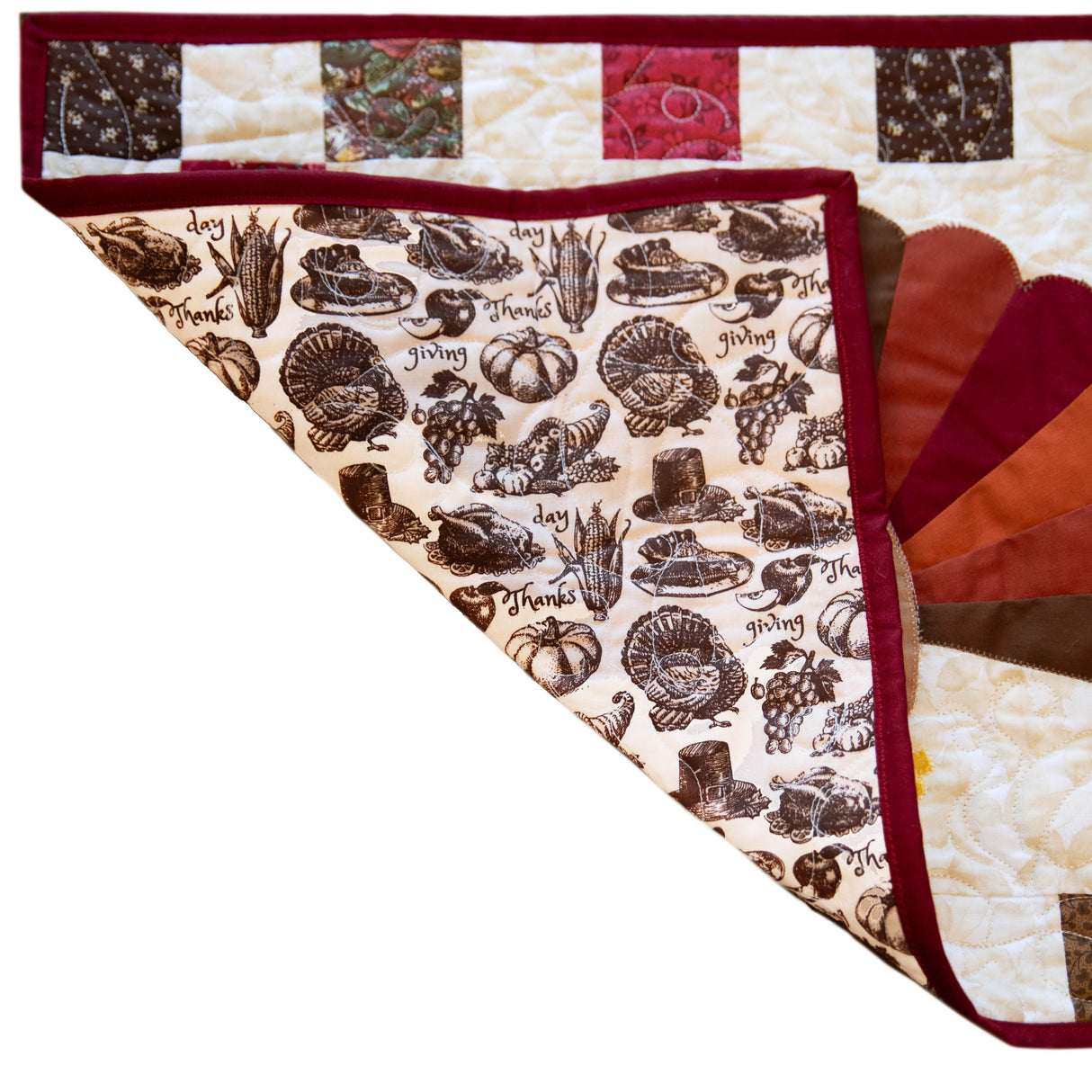 Turkey Thanksgiving Quilted Table Runner Precut Quilt Kit W/ Backing