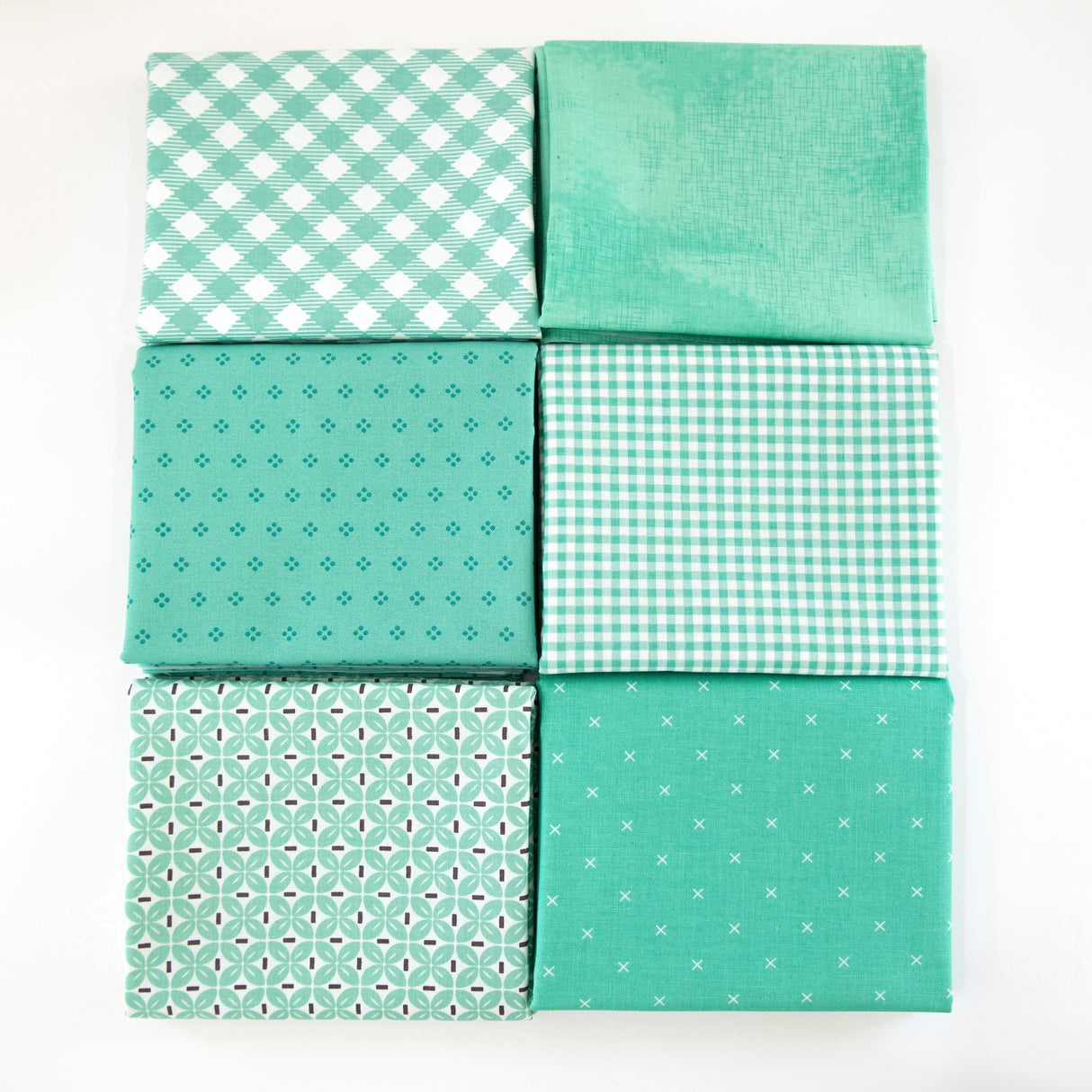 Turquoise Curated Fabric Bundle Fat Quarters or Half Yards