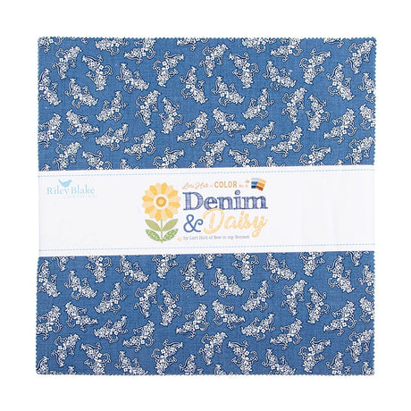 Denim & Daisy 10 inch Stacker 10-18130-42 by Lori Holt for Riley Blake Designs – 42 precut layer cake squares bundle