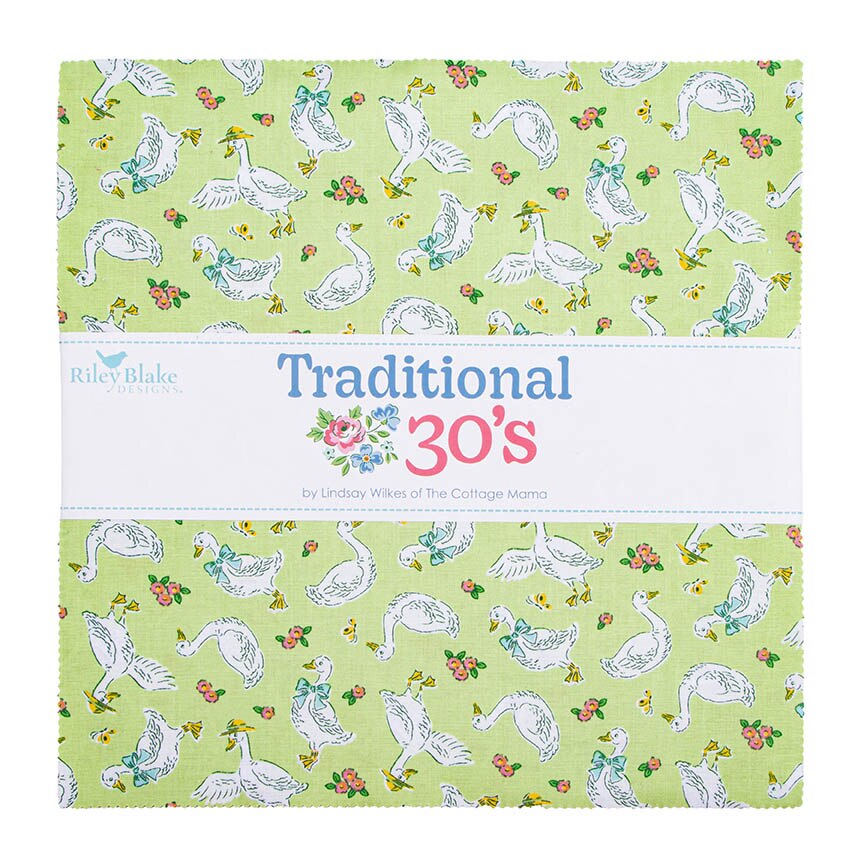 Traditional 30's 10 inch Stacker 10-18240-42 by Lindsay Wilkes for Riley Blake Designs – 42 precut layer cake squares bundle