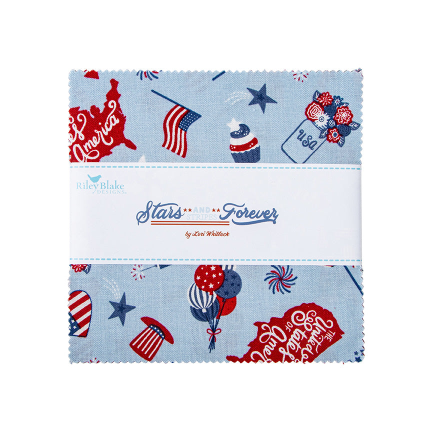 Stars and Stripes forever 5" Square Charm Pack