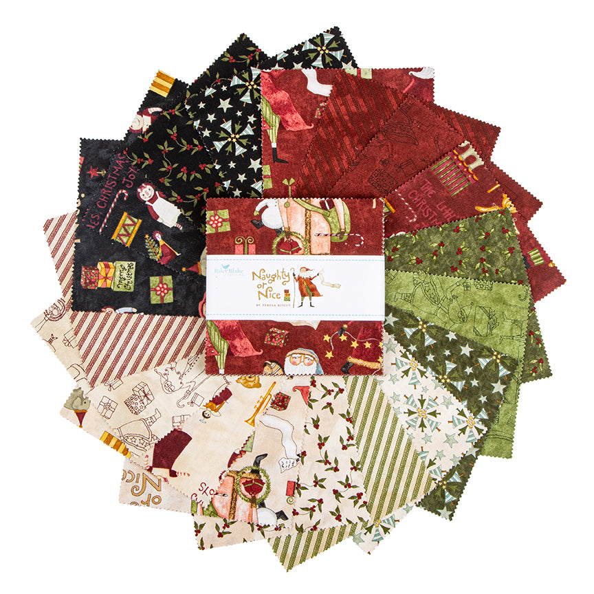 Naughty or Nice 5" Charm Pack Teresa Kogut for Riley Blake