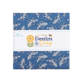 Denim & Daisy 5 inch Stacker 5-18130-42 by Lori Holt for Riley Blake Designs – 42 precut charm squares bundle