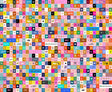 Selvedge Magic Icons Multi RS5181 11 by Ruby Star Society for Moda Fabrics – rainbow grid of tiny colorful tiles with stars, moons, flowers, hearts and sewing icons, quilting cotton by the yard