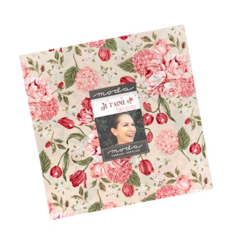 Je Taime Layer Cake by Stacy Iest Hsu for Moda Fabrics, stack of 42 precut 10 inch fabric squares