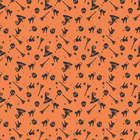 Hey Bootiful Witch Icons Orange Riley Blake